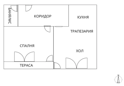 Ново обзаведено, 2-стайно жилище